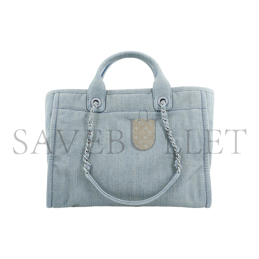 Ch*el master medium denim 23s shopping bag light blue as3351 (33*27*15cm)
